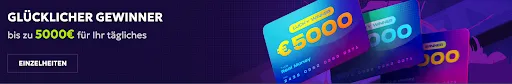 Jetzt mitmachen und täglich bis zu 5000 € bei RTBet gewinnen Glücklicher Gewinner – bis zu 5000 € für Ihre tägliche Teilnahme gewinnen